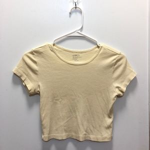 Yellow Cropped Tee